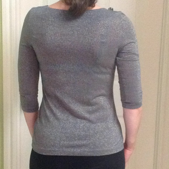 Anthropologie grey top with gold metallic specks - Picture 6 of 6